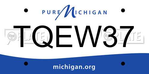 TQEW37 Michigan License Plate
