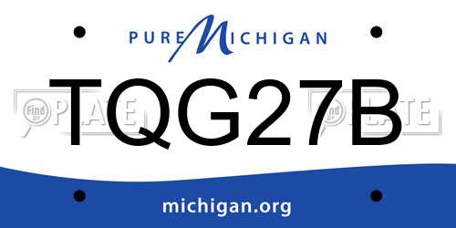 TQG27B Michigan License Plate