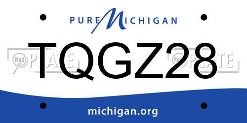 TQGZ28 Michigan License Plate