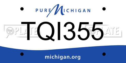 TQI355 Michigan License Plate