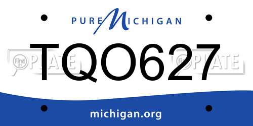 TQO627 Michigan License Plate