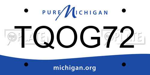 TQOG72 Michigan License Plate