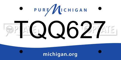 TQQ627 Michigan License Plate