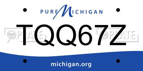 TQQ67Z Michigan License Plate