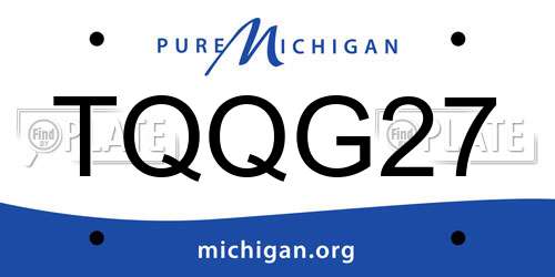 TQQG27 Michigan License Plate