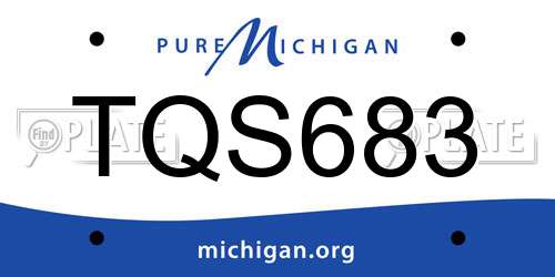 TQS683 Michigan License Plate