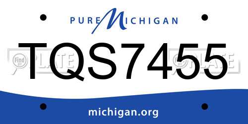 TQS7455 Michigan License Plate