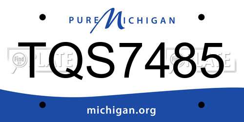 TQS7485 Michigan License Plate