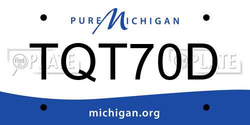 TQT70D Michigan License Plate