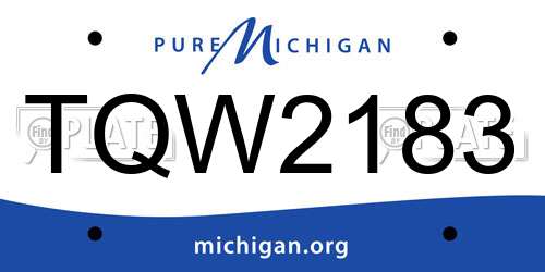 TQW2183 Michigan License Plate