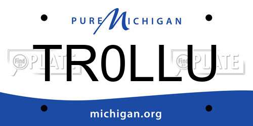 TR0LLU Michigan License Plate