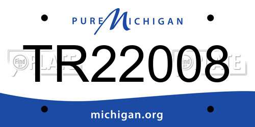 TR22008 Michigan License Plate