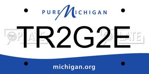 TR2G2E Michigan License Plate