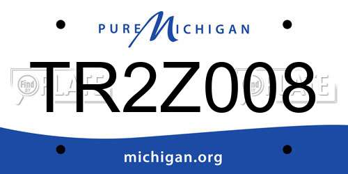 TR2Z008 Michigan License Plate