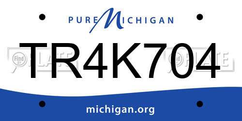 TR4K704 Michigan License Plate