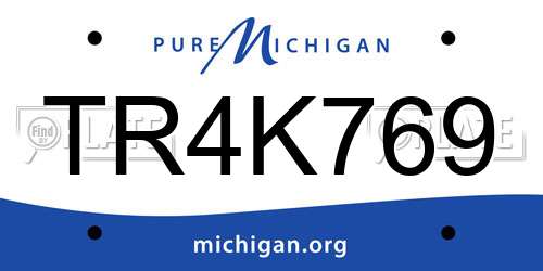 TR4K769 Michigan License Plate