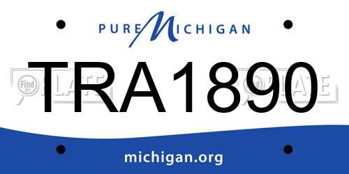 TRA1890 Michigan License Plate