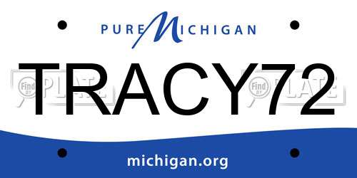 TRACY72 Michigan License Plate