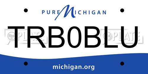 TRB0BLU Michigan License Plate
