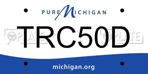 TRC50D Michigan License Plate