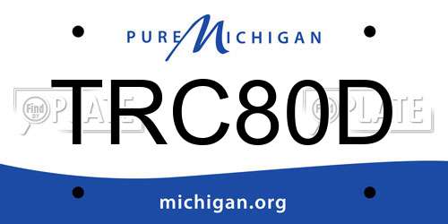 TRC80D Michigan License Plate
