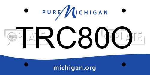 TRC80O Michigan License Plate