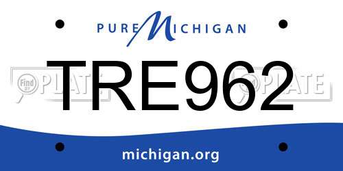 TRE962 Michigan License Plate