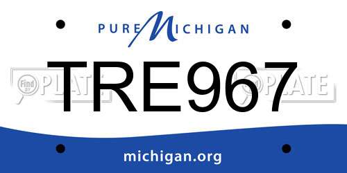 TRE967 Michigan License Plate