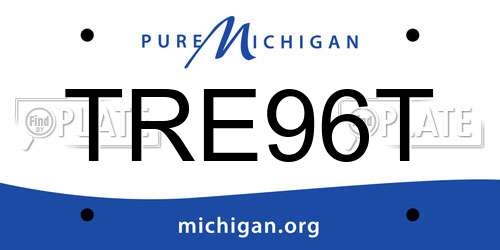 TRE96T Michigan License Plate
