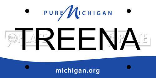 TREENA Michigan License Plate