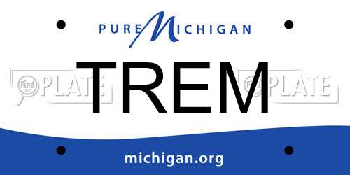 TREM Michigan License Plate