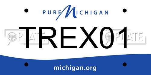 TREX01 Michigan License Plate