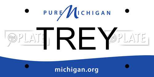 TREY Michigan License Plate