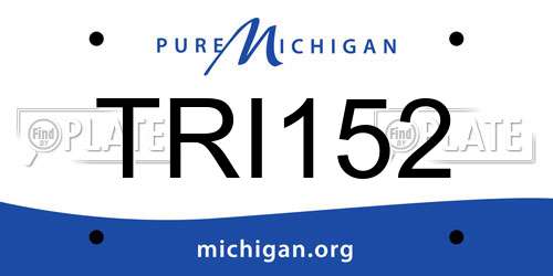 TRI152 Michigan License Plate