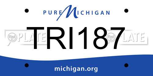 TRI187 Michigan License Plate
