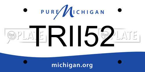 TRII52 Michigan License Plate