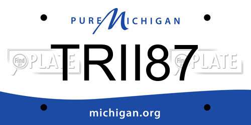 TRII87 Michigan License Plate