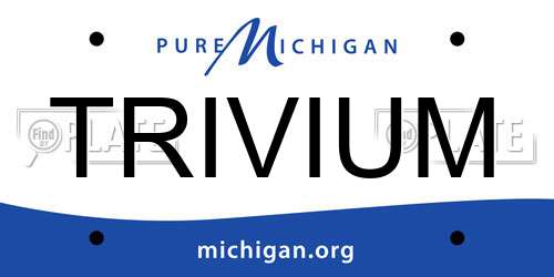 TRIVIUM Michigan License Plate