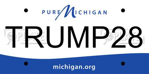 TRUMP28 Michigan License Plate