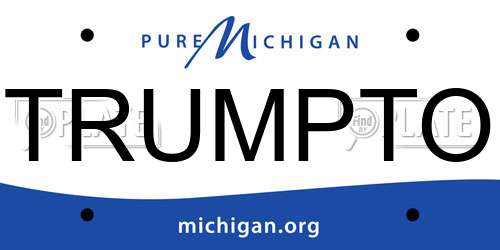 TRUMPTO Michigan License Plate