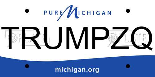 TRUMPZQ Michigan License Plate
