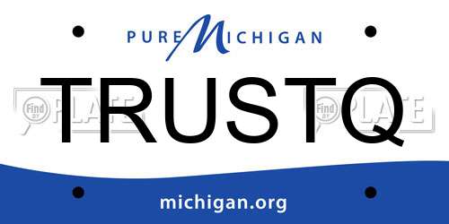 TRUSTQ Michigan License Plate