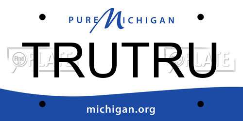 TRUTRU Michigan License Plate