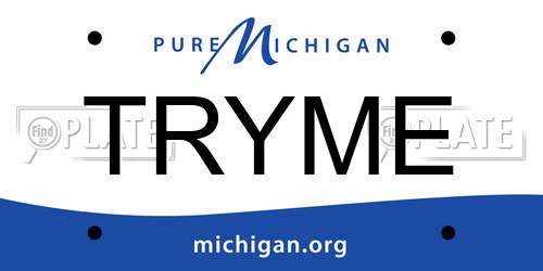 TRYME Michigan License Plate