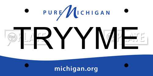 TRYYME Michigan License Plate