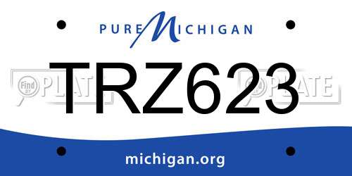 TRZ623 Michigan License Plate