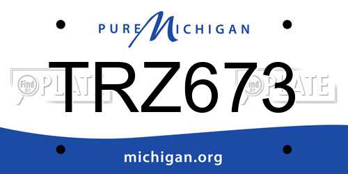 TRZ673 Michigan License Plate