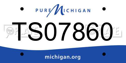 TS07860 Michigan License Plate