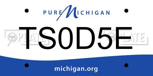 TS0D5E Michigan License Plate