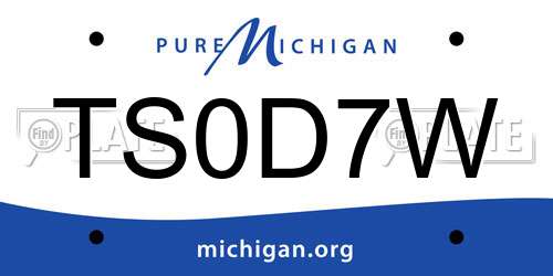 TS0D7W Michigan License Plate